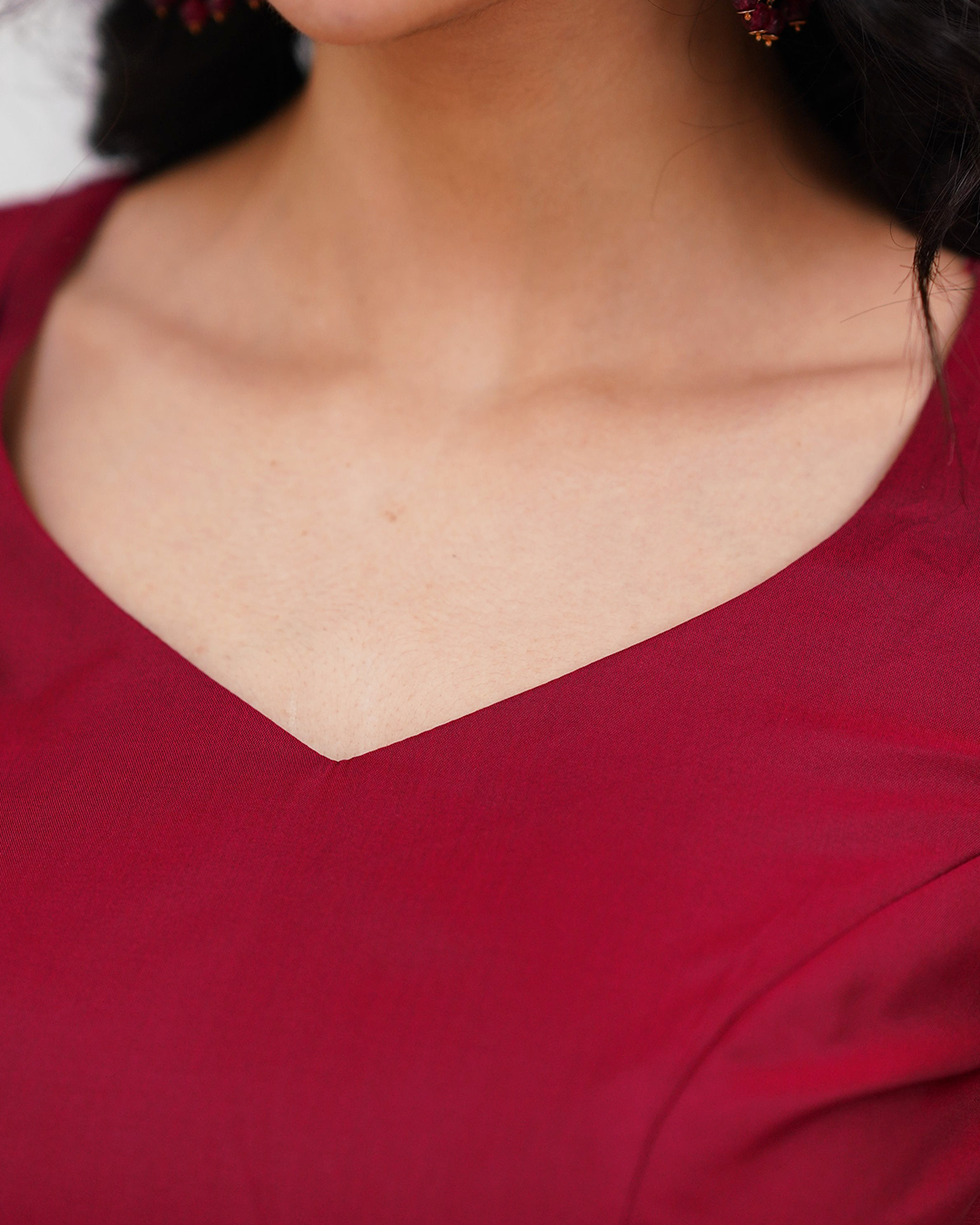 Maroon Banarasi Art Silk Kurta Pant Set with Zari Border