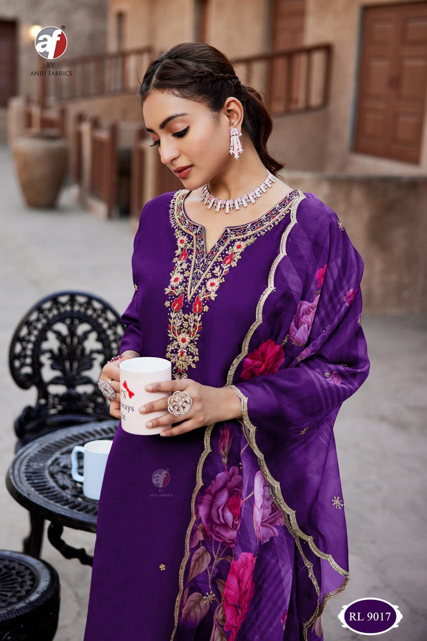 Premium Royal Purple Heavy Embroidered Salwar Suit Set | RL 9017