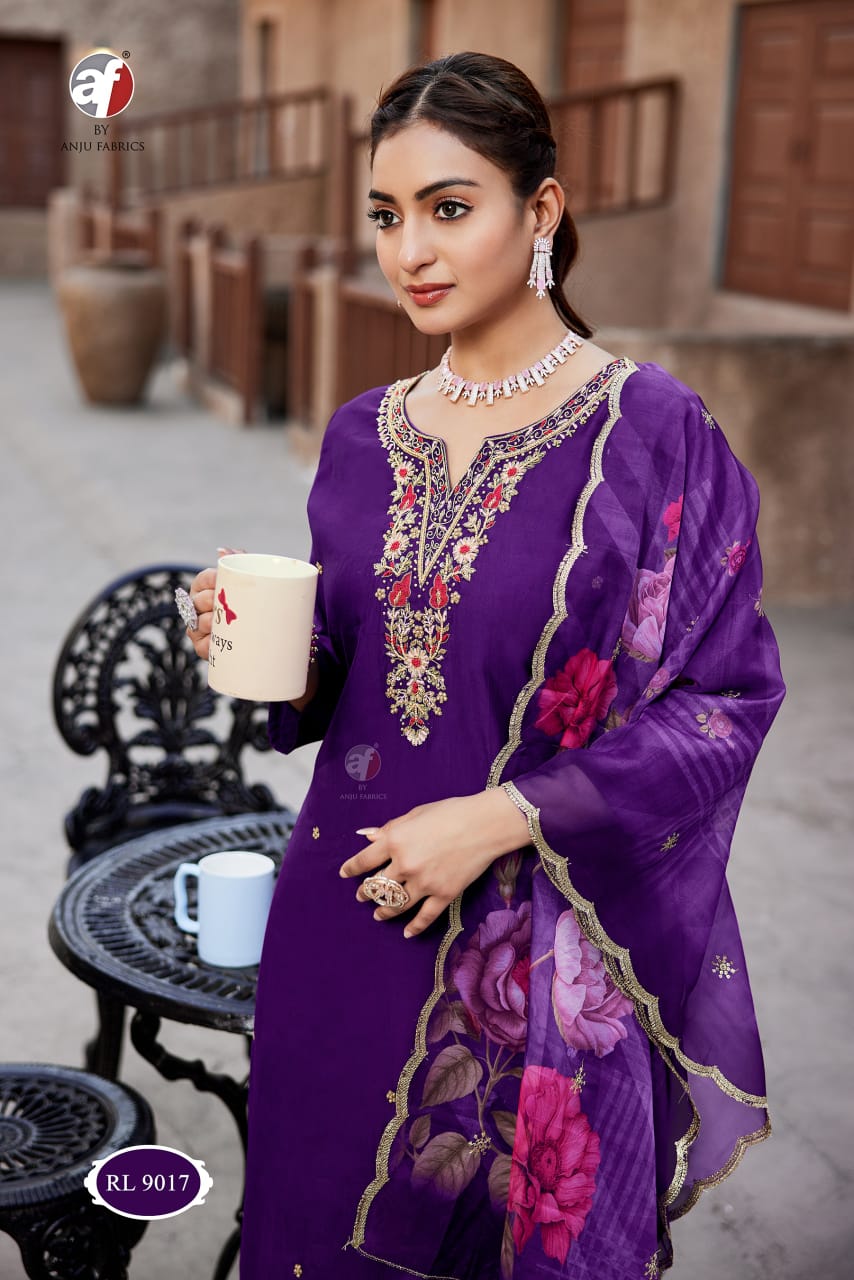 Premium Royal Purple Heavy Embroidered Salwar Suit Set | RL 9017
