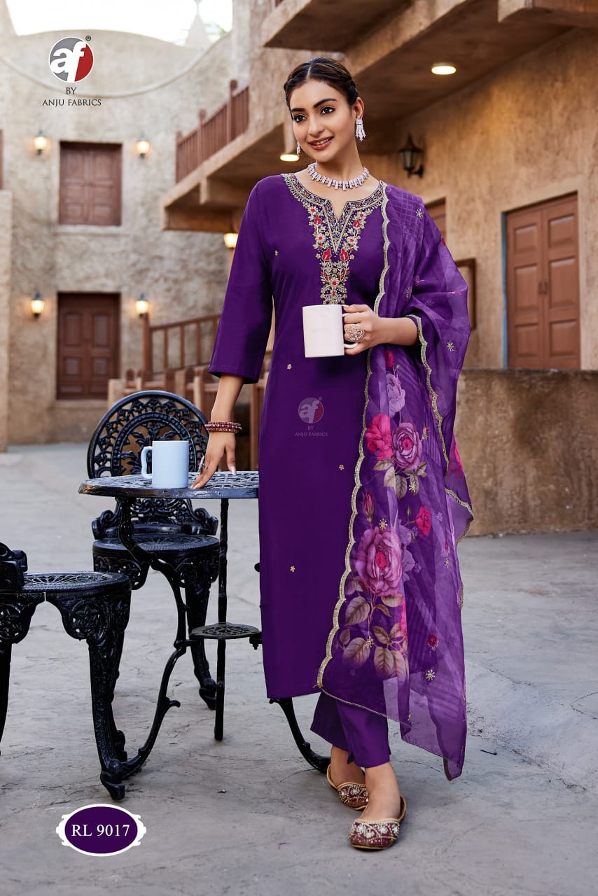 Premium Royal Purple Heavy Embroidered Salwar Suit Set | RL 9017