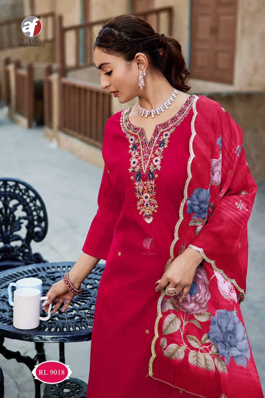 Premium Deep Crimson Heavy Embroidered Salwar Suit Set | RL 9018